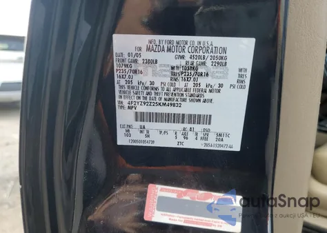 2005 Mazda Tribute z USA, uszkodzony, nr VIN 4F2YZ92Z25KM49832